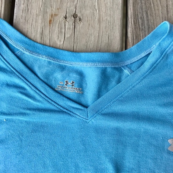 🍁 Under Armor Blue Shirt Short-Sleeved Size: XL - Picture 6 of 6